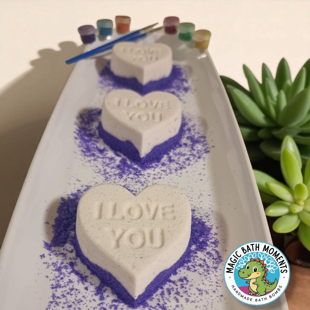 Paint Your Own Bath Bomb Kit – “I LOVE YOU” Heart by Magic Bath Moments™