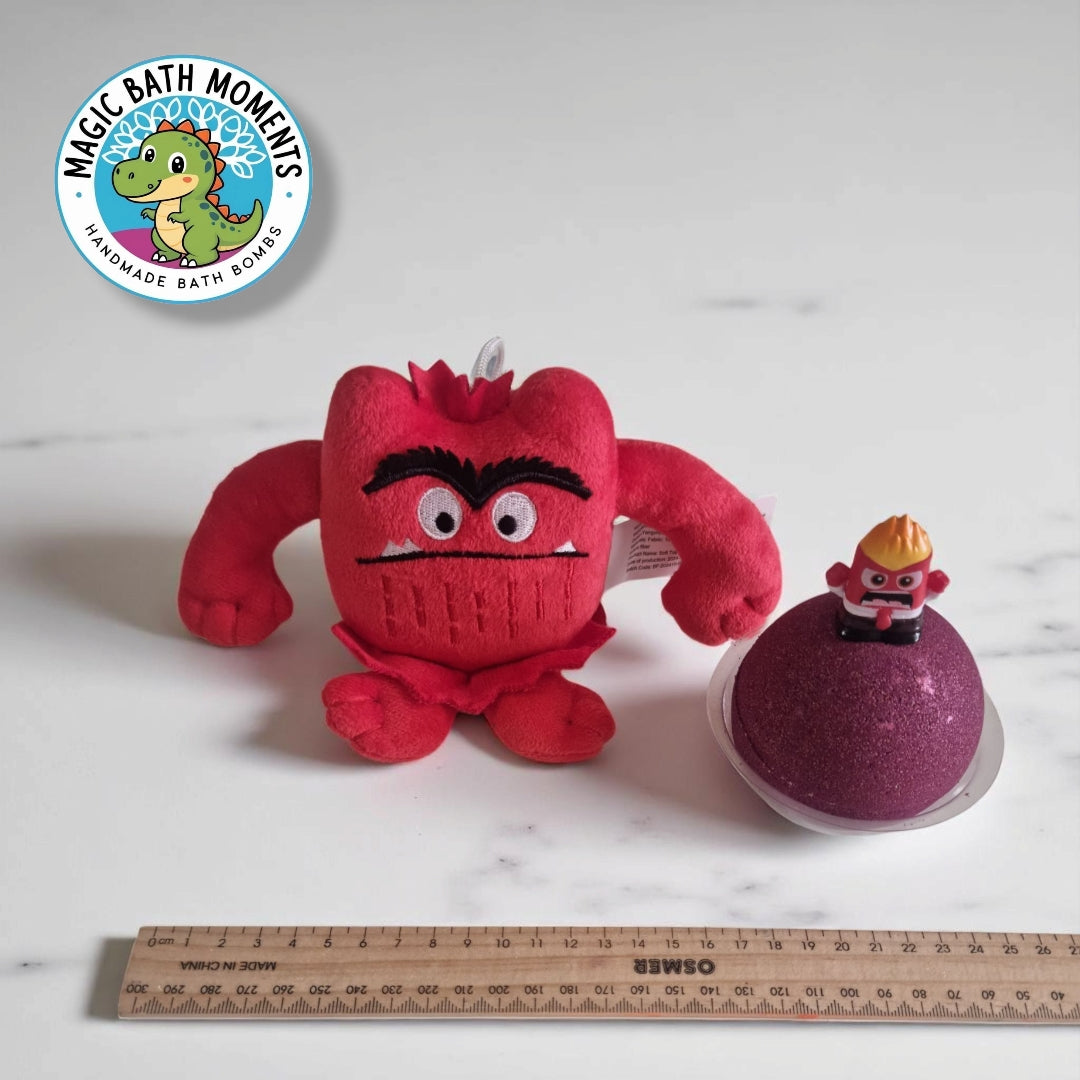 Angry Color Monster – Burgundy Bath Bomb with Inside Out Surprise Toy