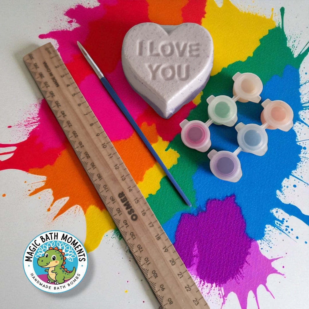 Paint Your Own Bath Bomb Kit – “I LOVE YOU” Heart by Magic Bath Moments™
