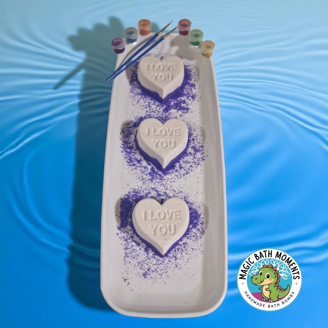Paint Your Own Bath Bomb Kit – “I LOVE YOU” Heart by Magic Bath Moments™
