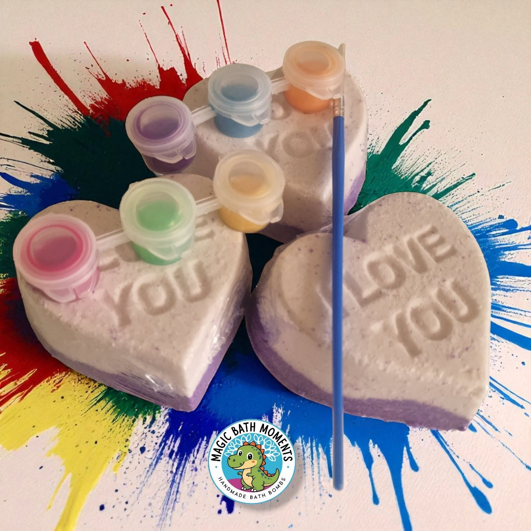 Paint Your Own Bath Bomb Kit – “I LOVE YOU” Heart by Magic Bath Moments™