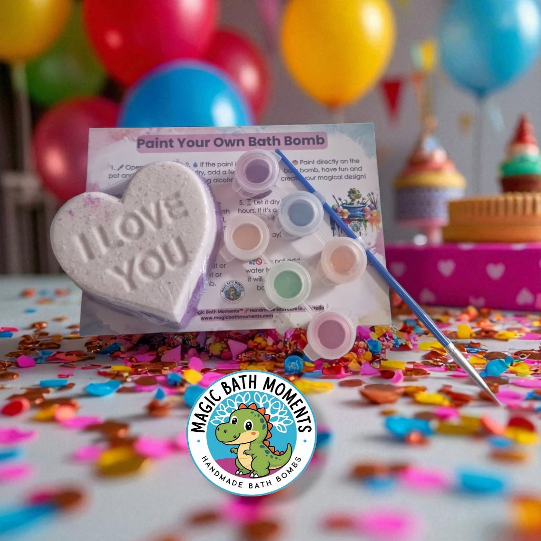 Paint Your Own Bath Bomb Kit – “I LOVE YOU” Heart by Magic Bath Moments™