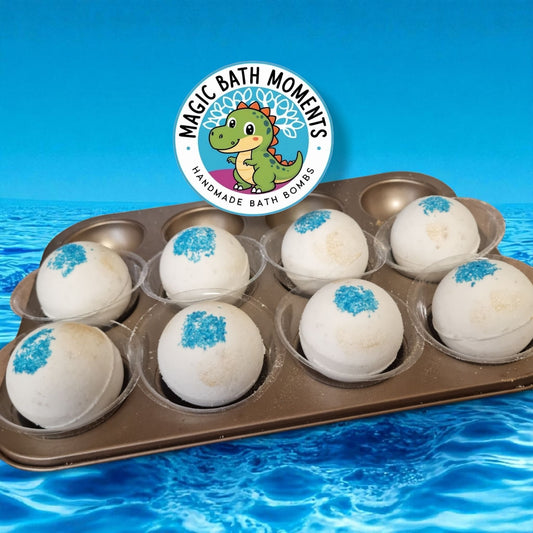 Ocean Splash Blue Sphere Bath Bomb – Handmade Relaxation with Epsom Salt & Hidden Color Inside