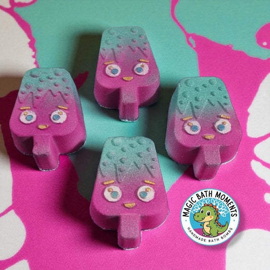 Magic Popsicle Bath Bombs | Hand-Painted with Airbrush, Color Surprise & Toy