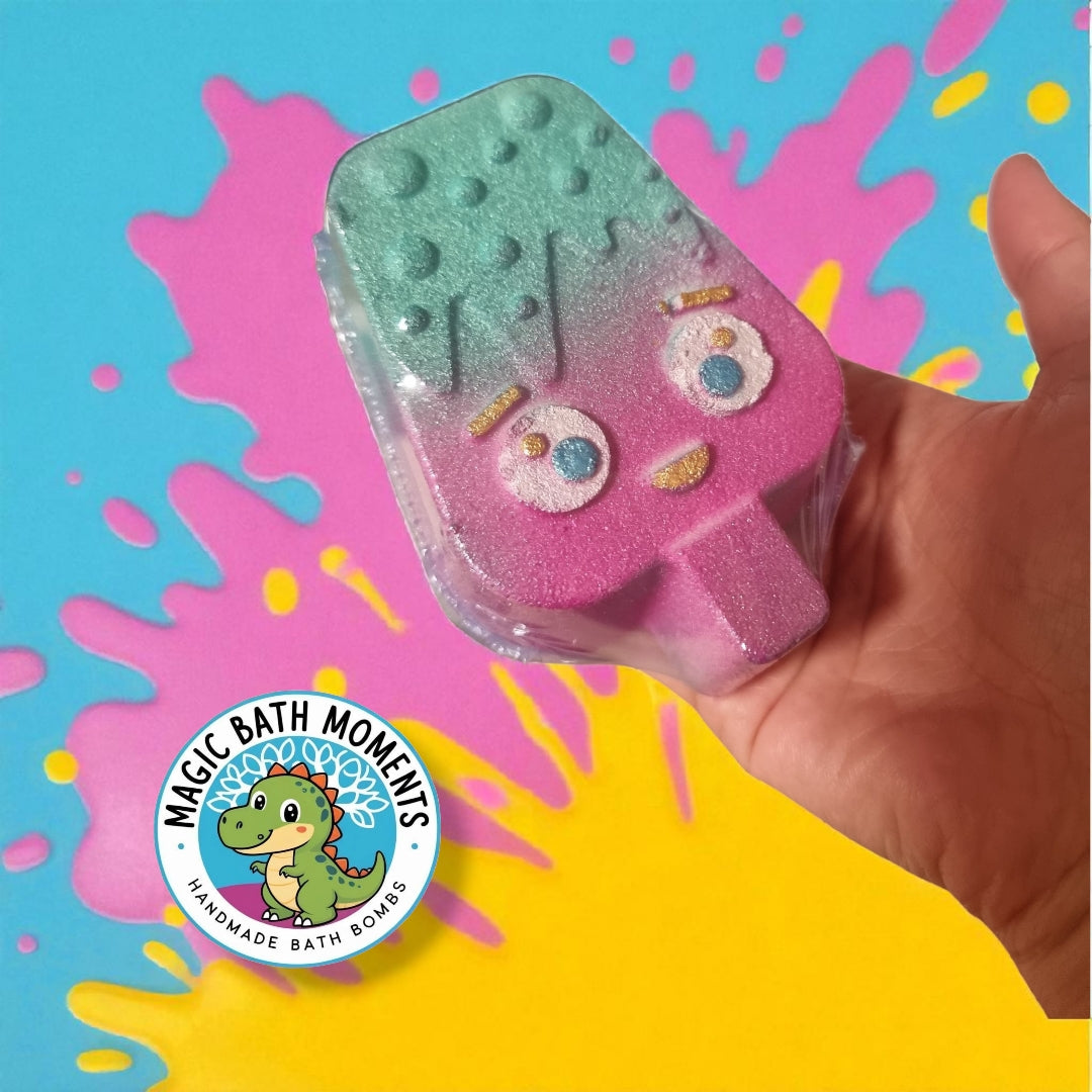 Magic Popsicle Bath Bombs | Hand-Painted with Airbrush, Color Surprise & Toy