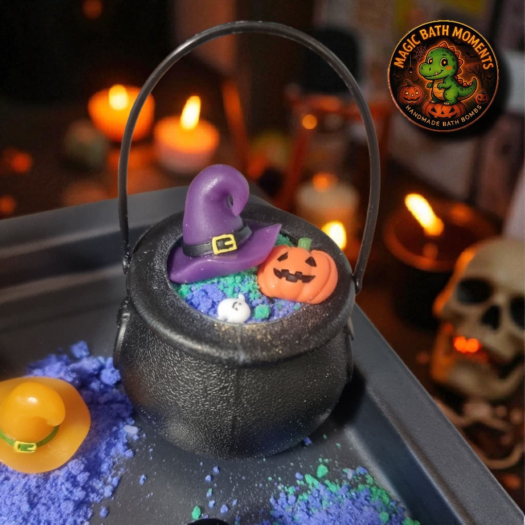 Magic Potion Cauldrons™ – Halloween Bath Dust Fizz with Surprise Toy | Witch Cauldron Bath Bomb for Kids & Adults