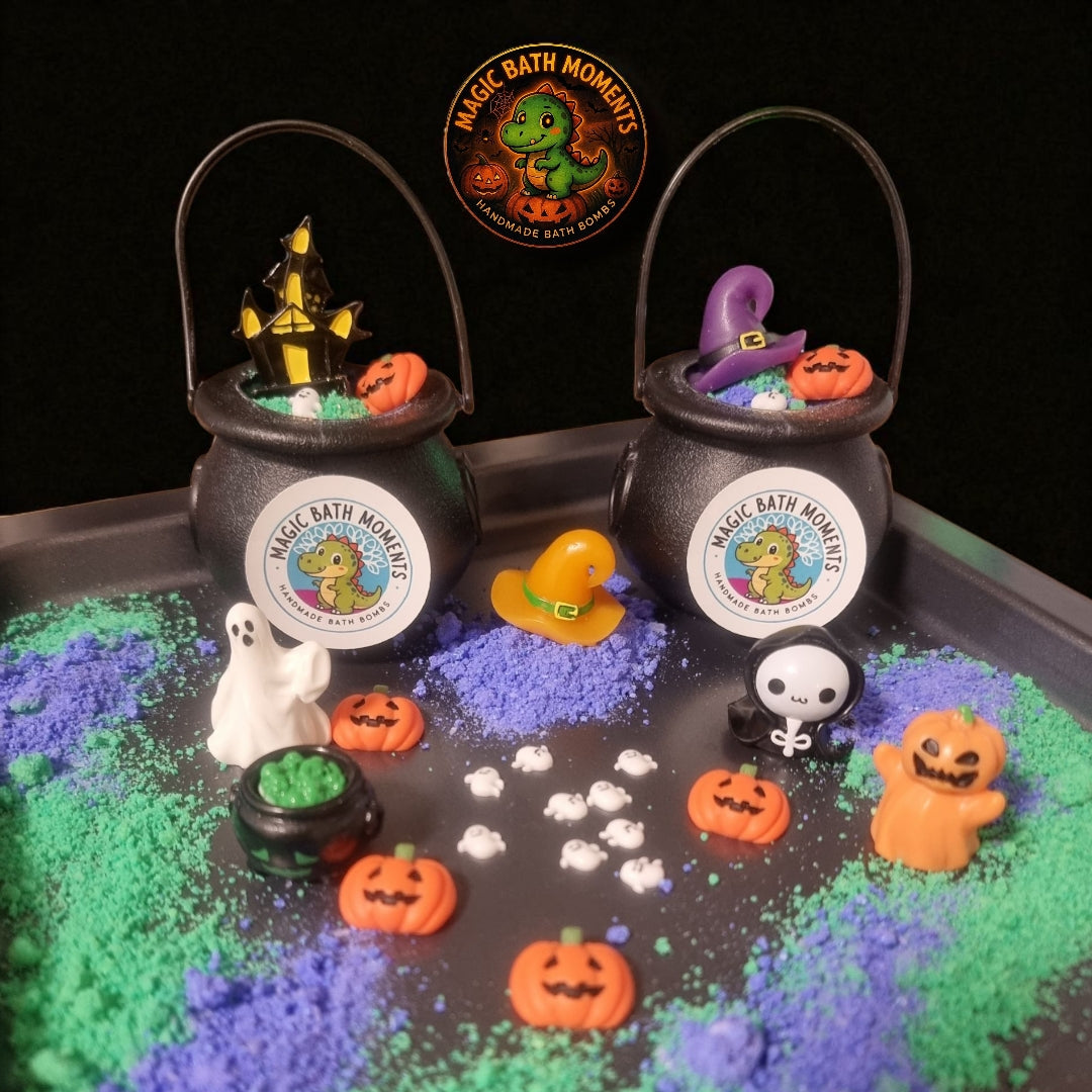 Magic Potion Cauldrons™ – Halloween Bath Dust Fizz with Surprise Toy | Witch Cauldron Bath Bomb for Kids & Adults