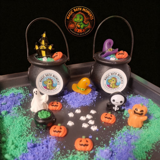 Magic Potion Cauldrons™ – Halloween Bath Dust Fizz with Surprise Toy | Witch Cauldron Bath Bomb for Kids & Adults